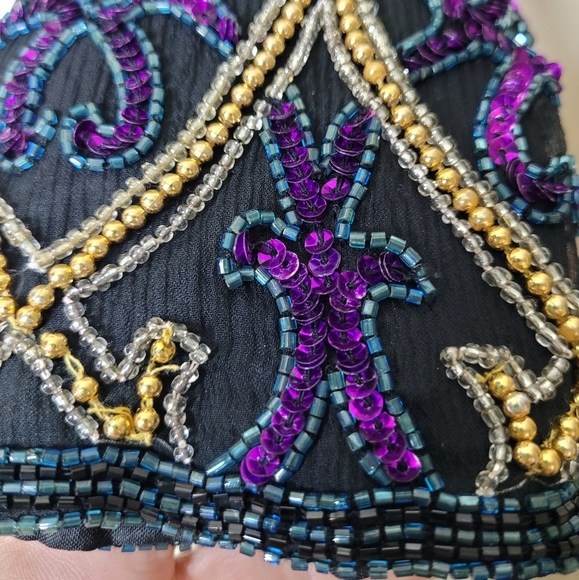 Vintage Stenay Silk Hand-Beaded Jacket S Opulent 80s Holiday Formal Glam - Picture 6 of 11